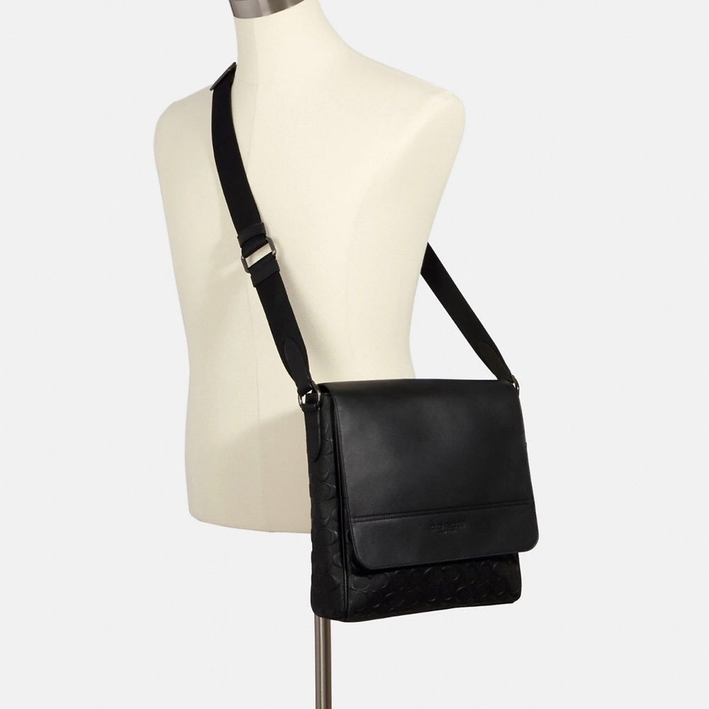 Coach Houston Map Bag In Signature Leather